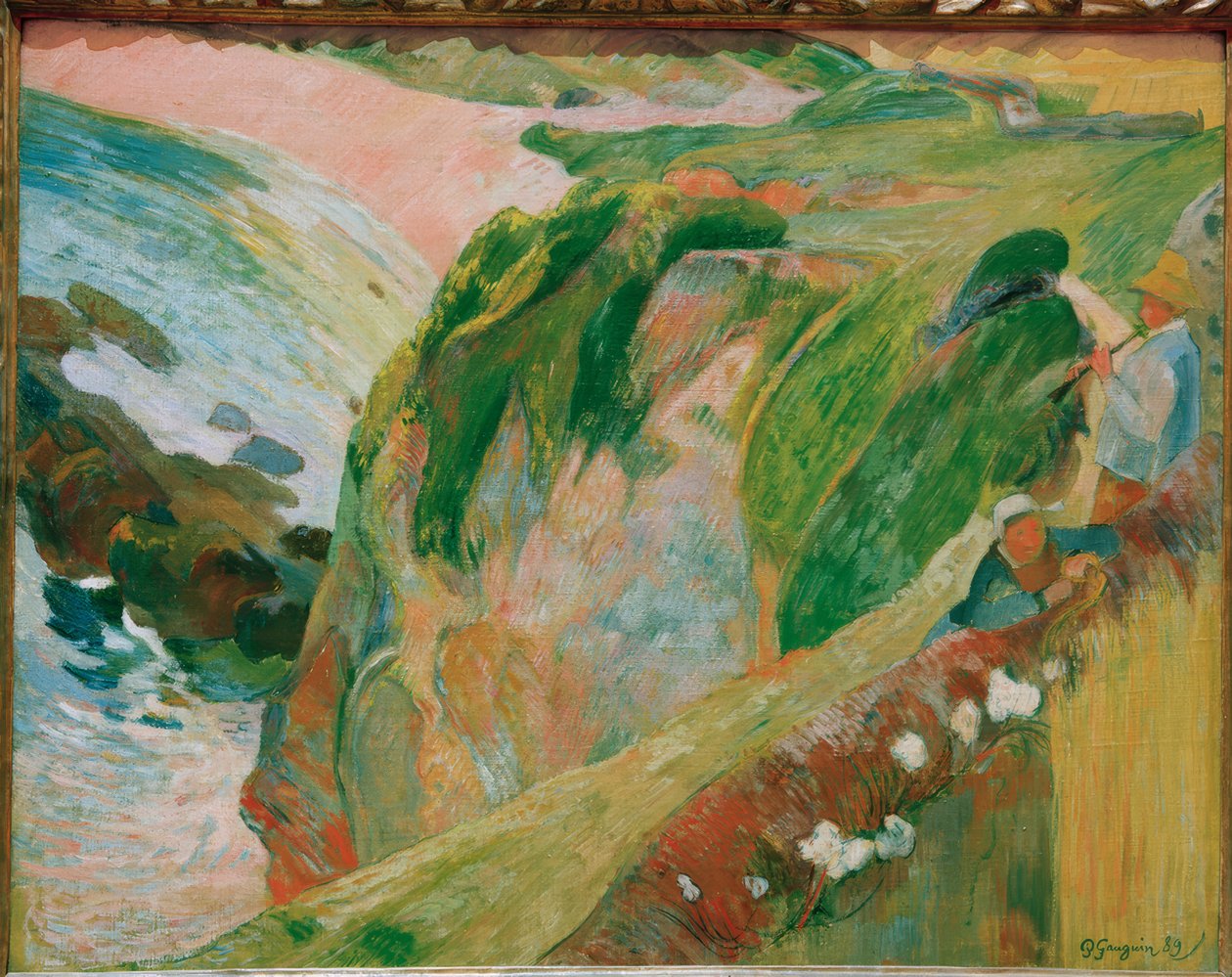 Kayalıklarda çoban flüt oyuncusu by Paul Gauguin
