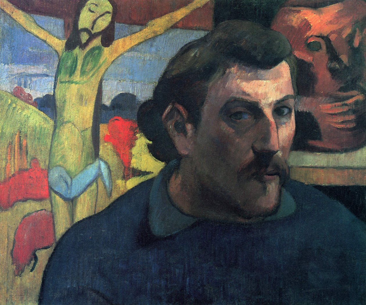 Sanatçının Sarı İsa ile Portresi by Paul Gauguin