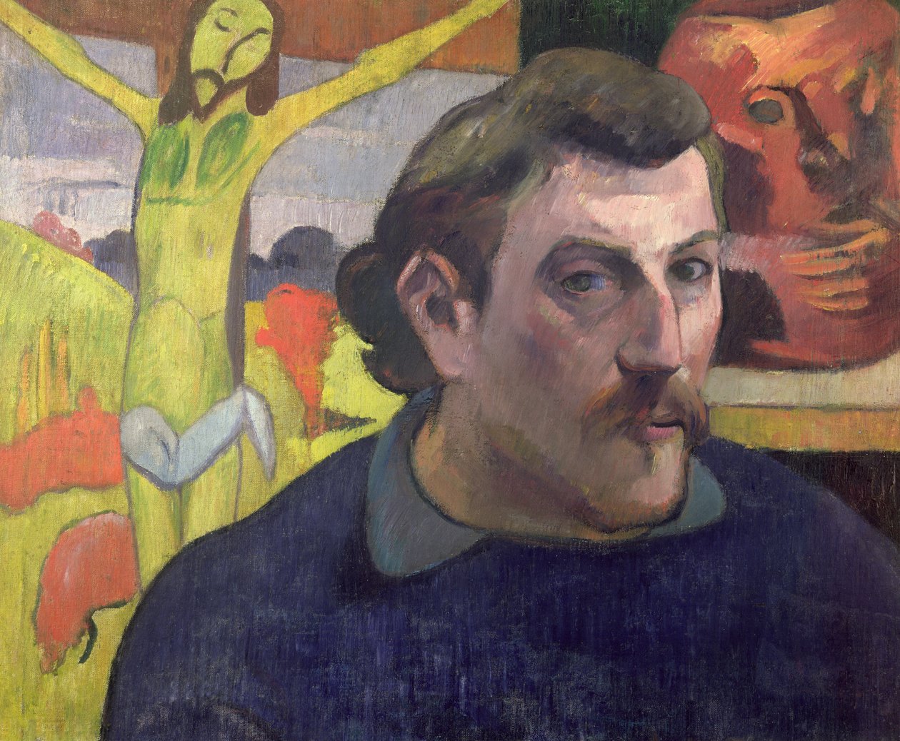 Sarı İsa ile Otoportre, 1890 by Paul Gauguin