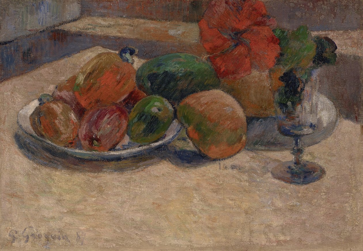 Mangolu Natürmort ve Hibiskus Çiçeği, 1887 by Paul Gauguin