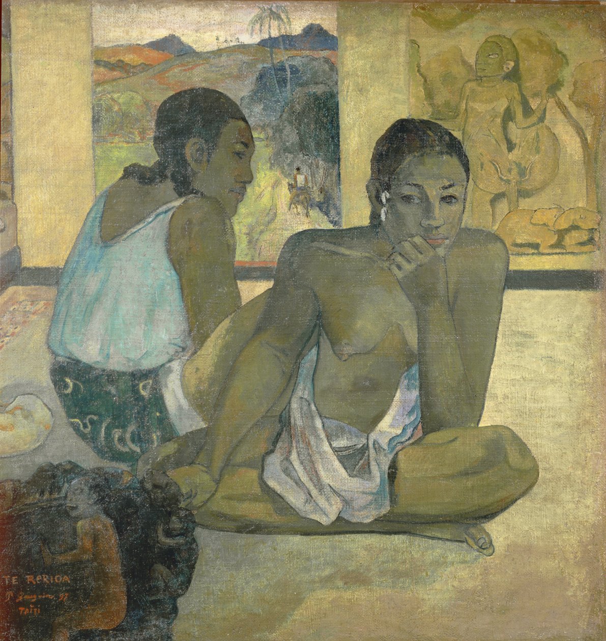 Te Rerioa (Day Dreaming), 1897 (65740 detayı) by Paul Gauguin