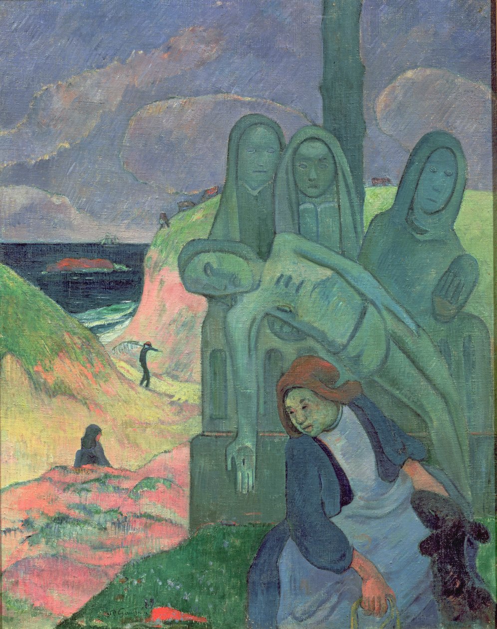 Yeşil İsa (Breton Calvary) 1889 by Paul Gauguin