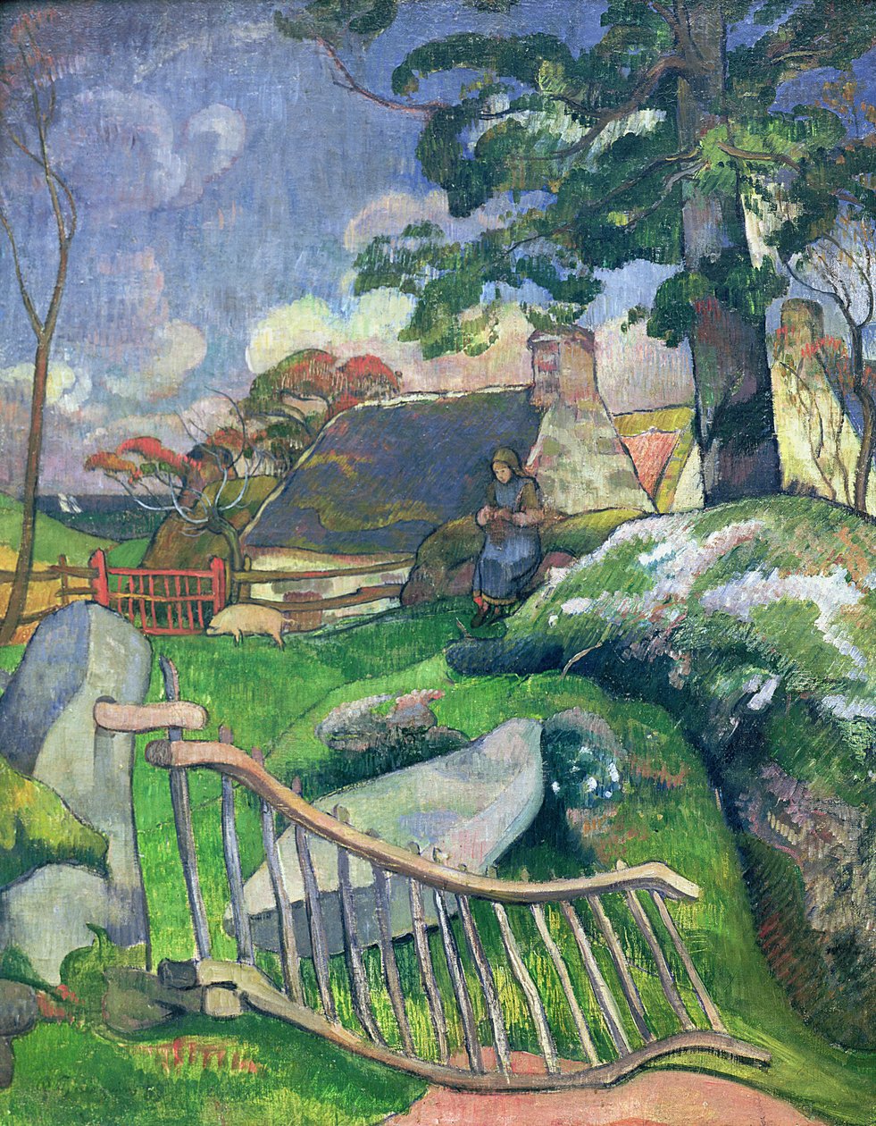 Ahşap Kapı veya Domuz Bekçisi, 1889 by Paul Gauguin