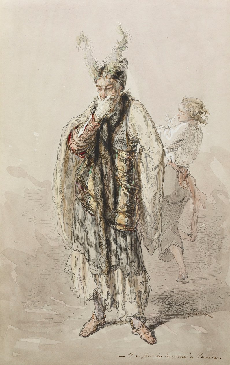 Aktörler (wc, kalem ve kağıt üzerine mürekkep) by Paul Gavarni