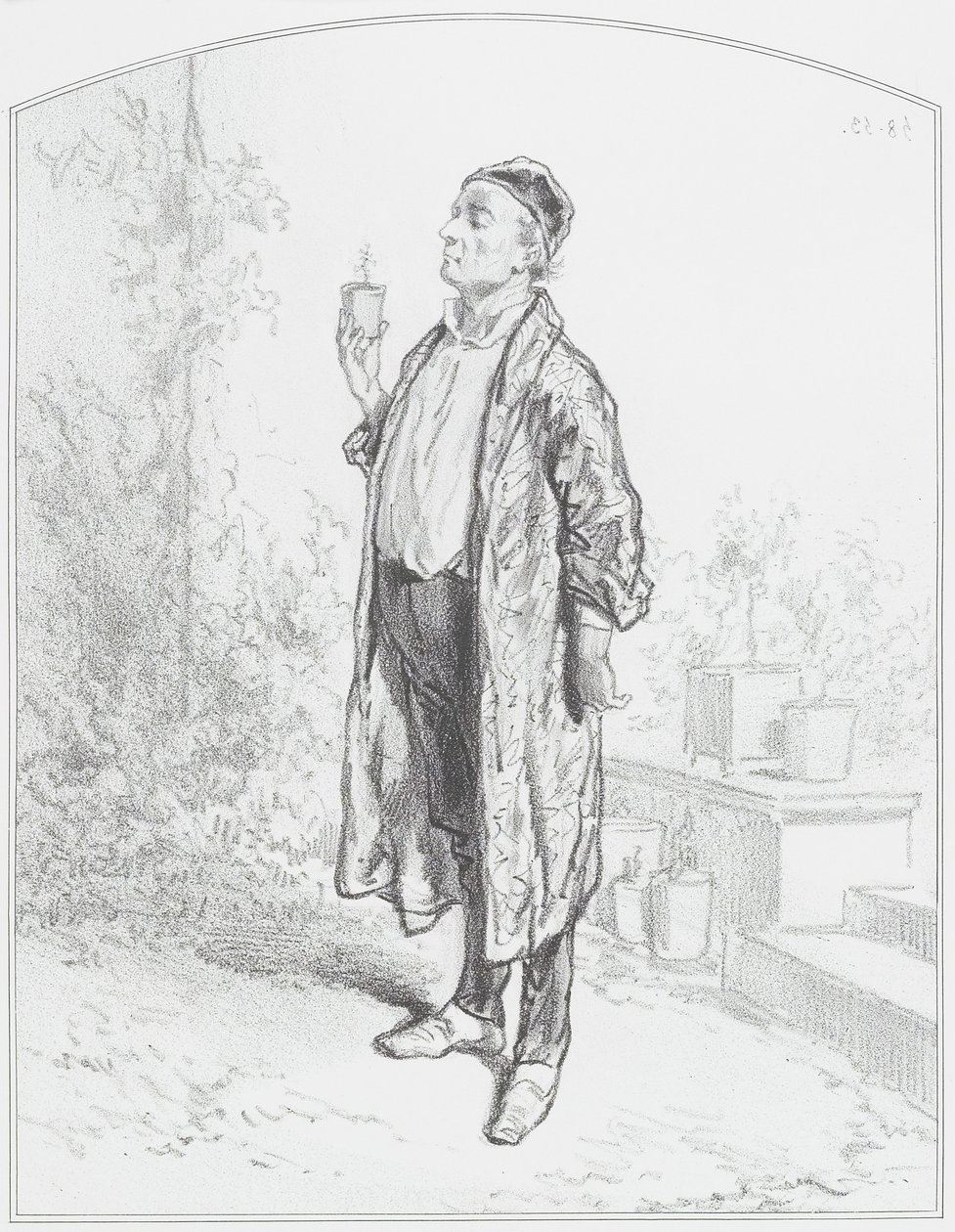 Le cineraria candidissima, Levha 3, Les Toquades, 1858 by Paul Gavarni