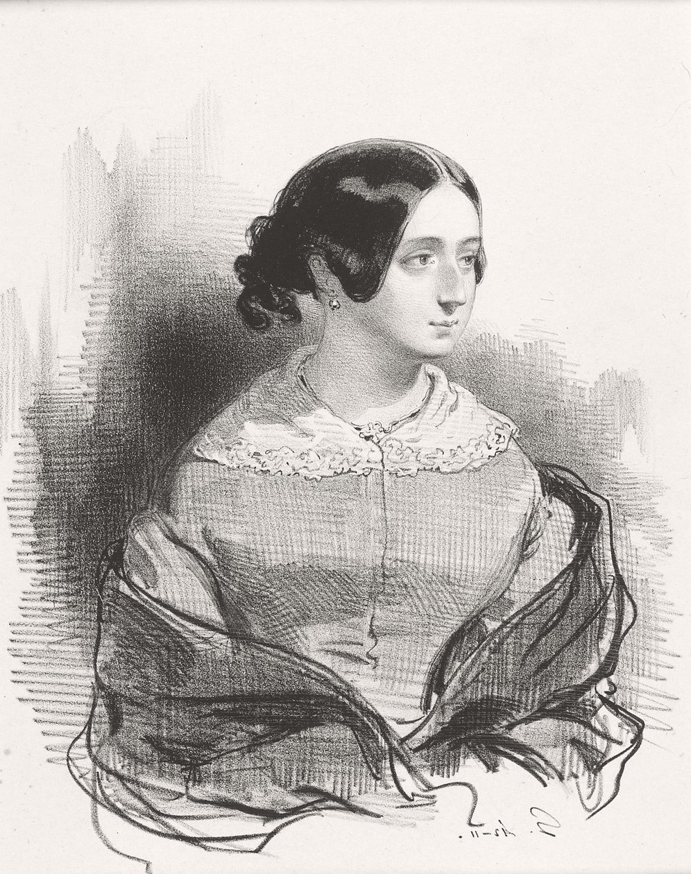 Bayan Montigny, 1842 by Paul Gavarni