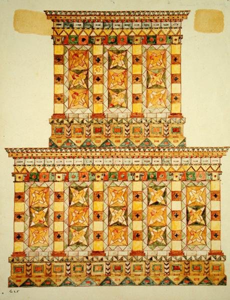 Bina, 1925 (kağıt üzerine wc, kalem ve mürekkep) by Paul Goesch