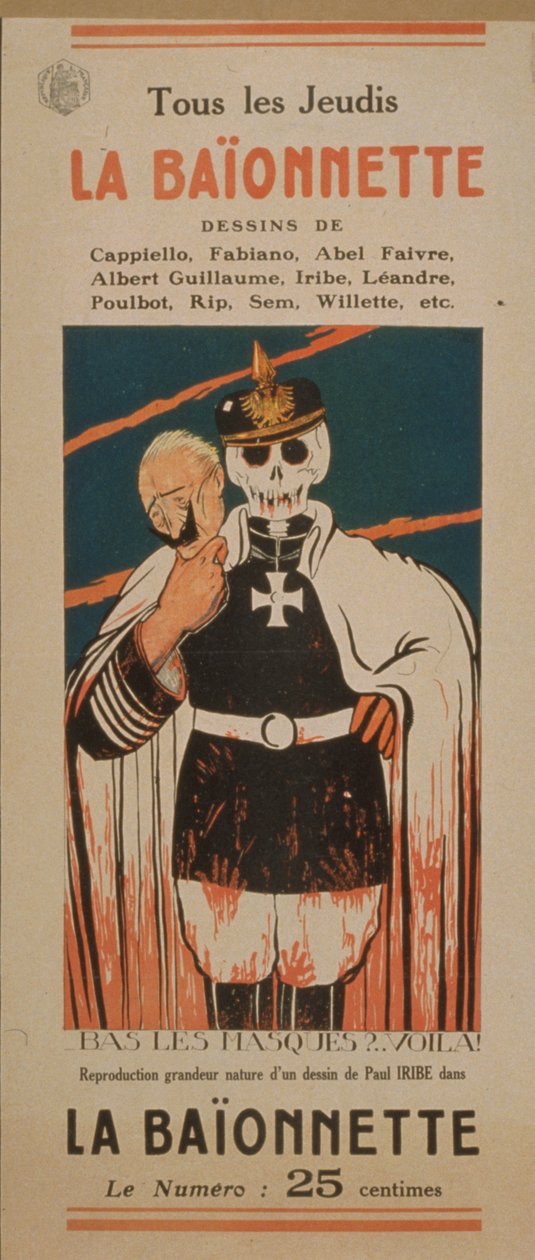 "La Baïonnette." Her Perşembe. Maskelerle kapalı. . . İşte!, 1916 by Paul Iribe