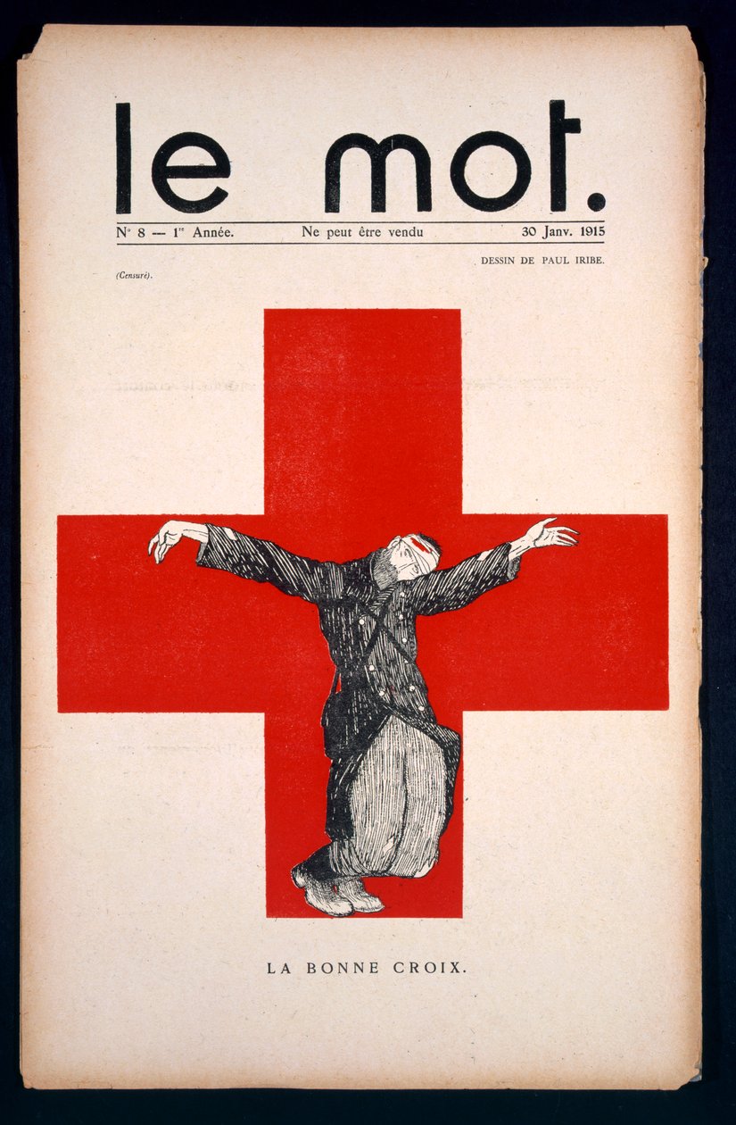 İyi haç, 'Le Mot' için afiş, 30 Ocak 1915 Cumartesi by Paul Iribe