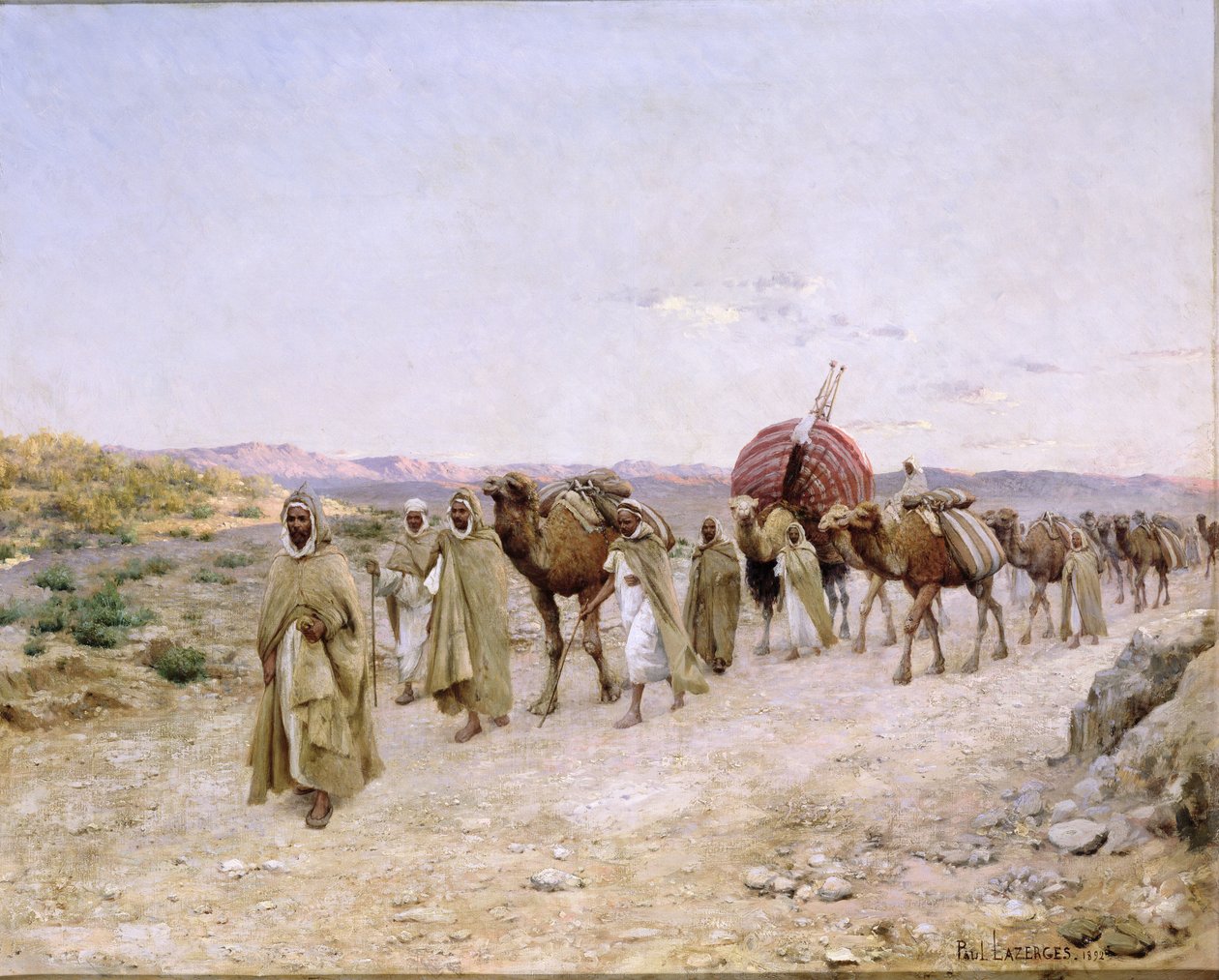 Biskra yakınlarında bir Kervan, 1892 by Paul John Baptiste Lazerges