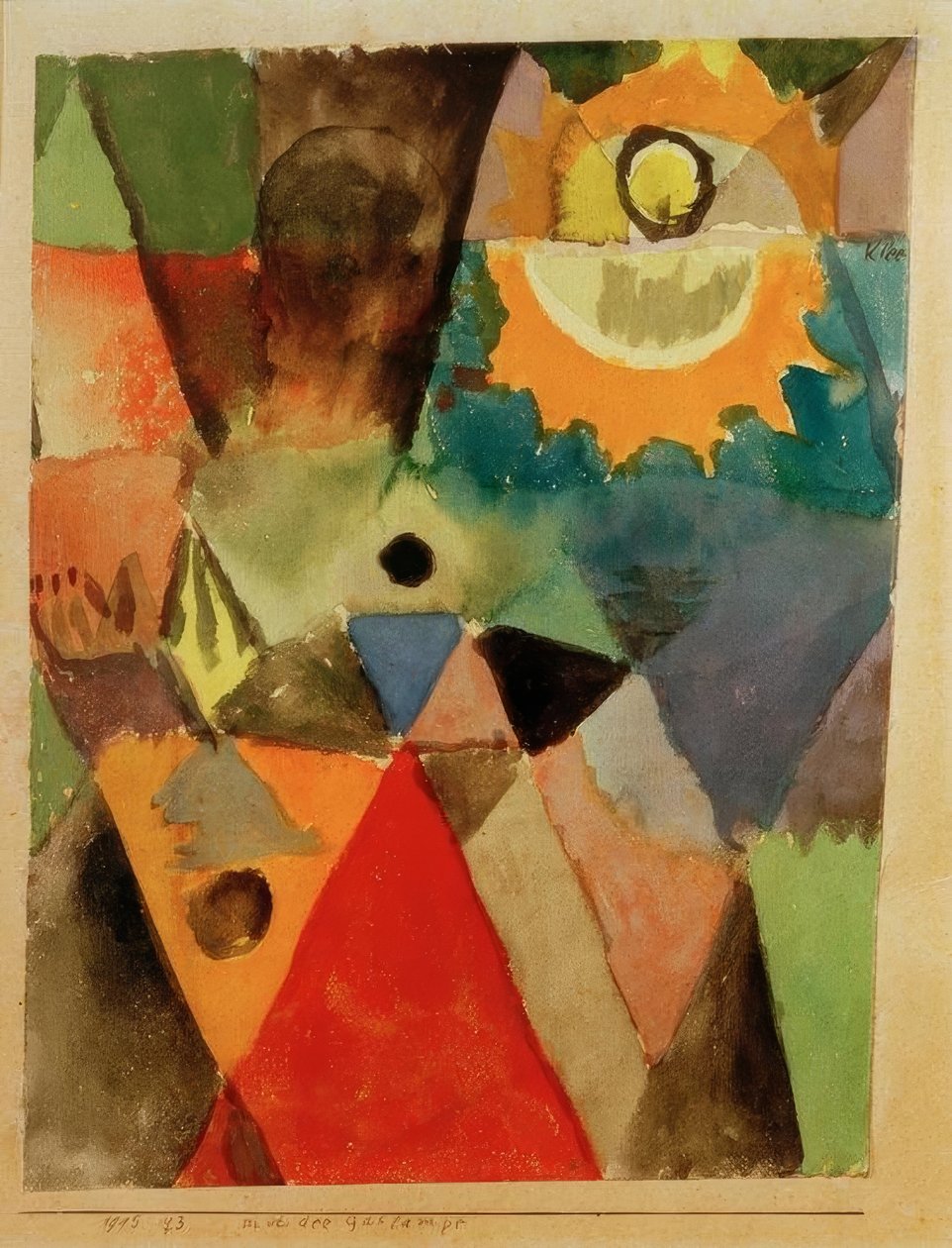 Gaz lambası ile (gaz lambası ile natürmort) by Paul Klee