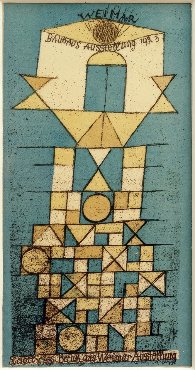 P. Klee, Weimar, Bauhaus exh. 1923 / renkli litografi by Paul Klee