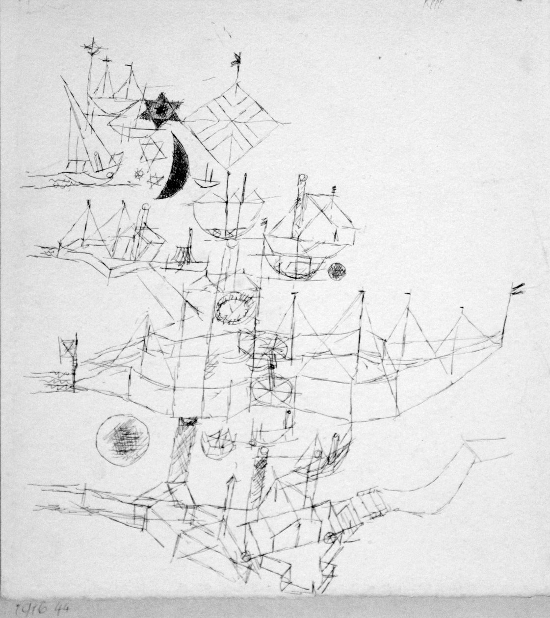 Birkaç Katmanda üst üste binen gemiler by Paul Klee