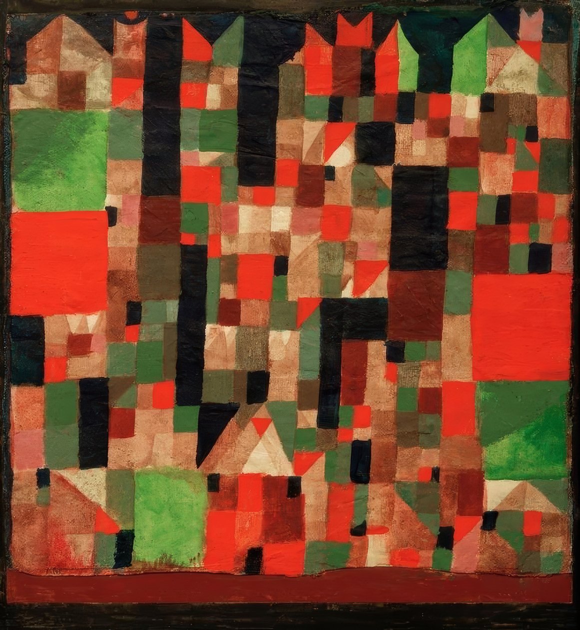 Städtebild (rotgrune Accente) by Paul Klee