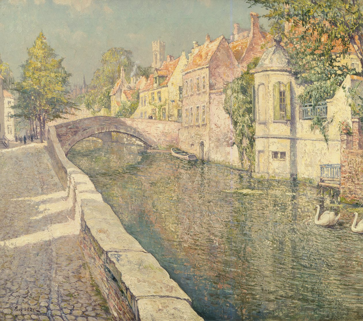 Kanaldaki Kuğular, Bruges by Paul Leduc
