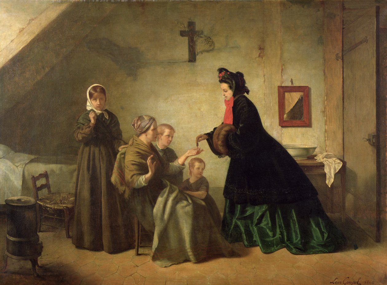 İmparatoriçe Eugenie (1826-1920) Talihsizi Ziyaret, 1864 by Paul Leon Lucien Gopil