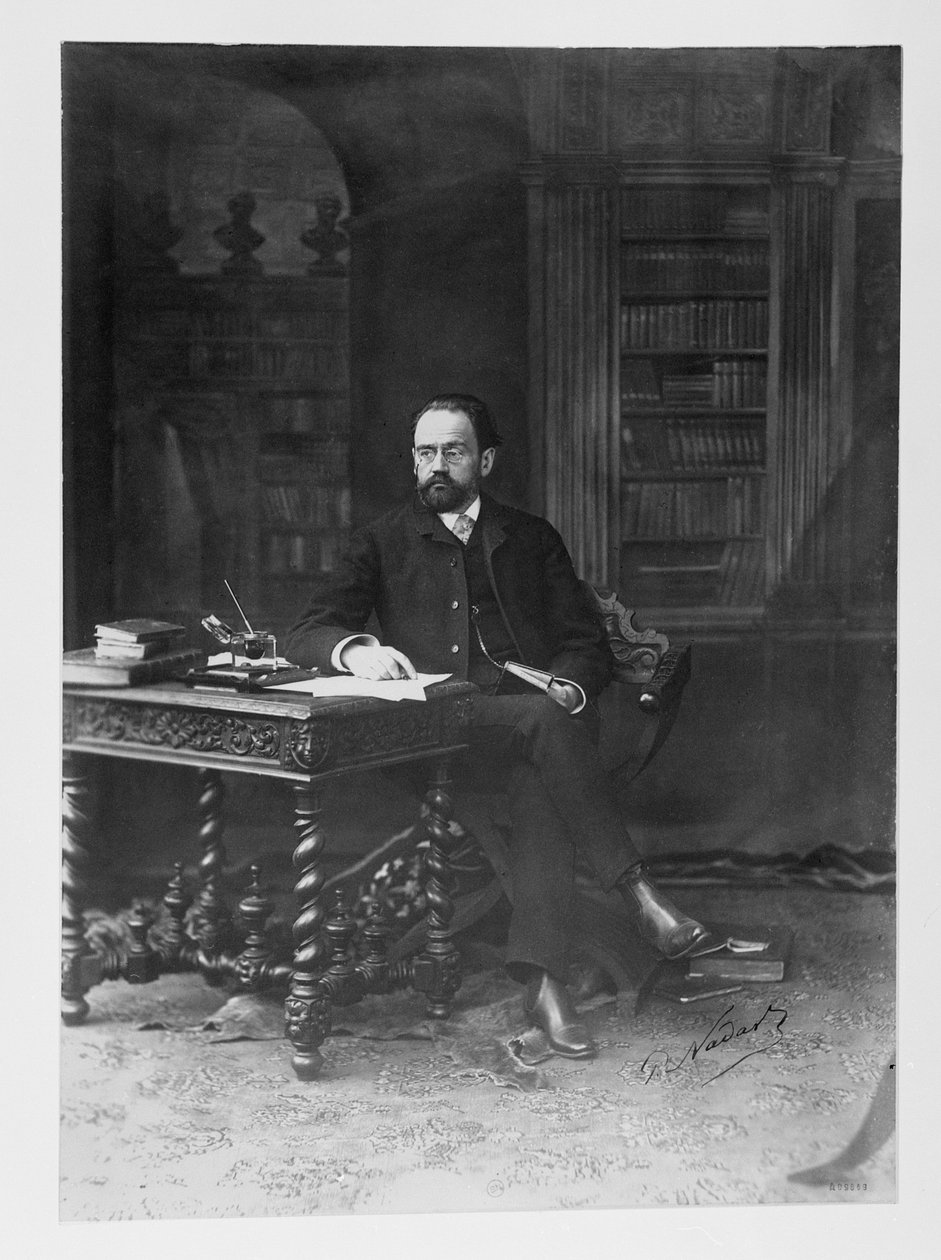 Emile Zola (1840-1902) çalışmasında by Paul Nadar