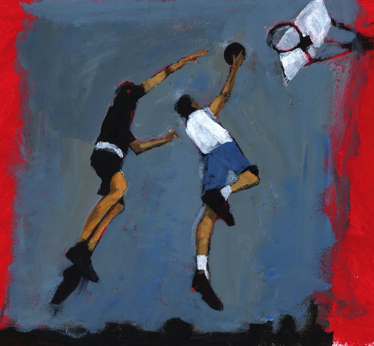 Basketbolcular, 2009 (gemide akrilik) by Paul Powis