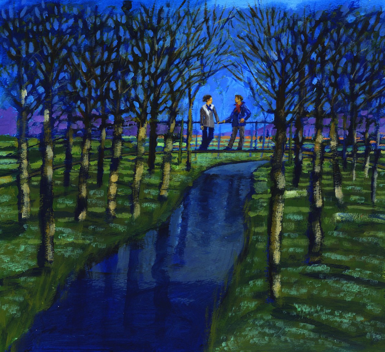 Romantik karşılaşma, 2008 (gemide akrilik) by Paul Powis