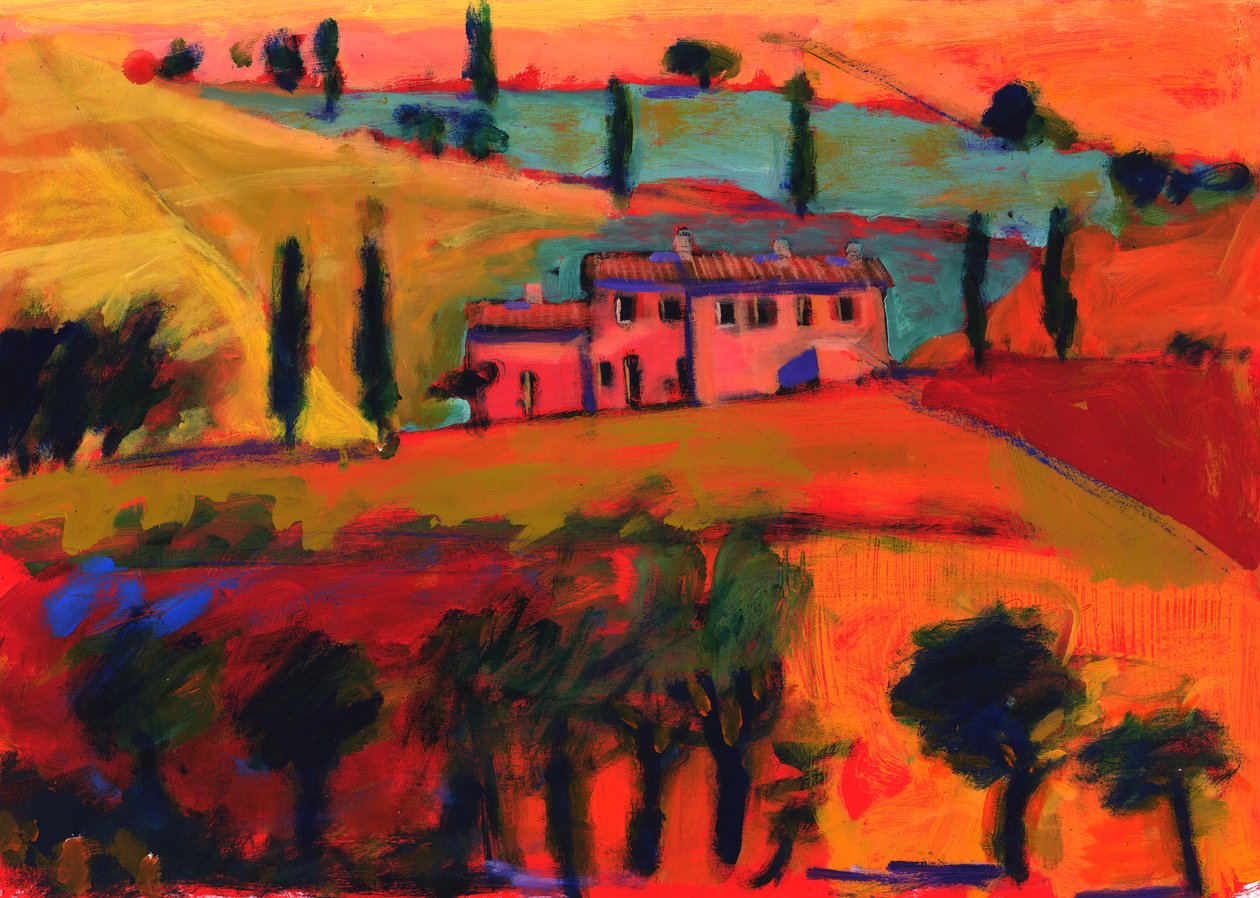 Toskana, 2008 (gemide akrilik) by Paul Powis