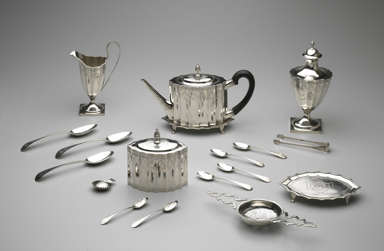 Çay Servisi, 1792 (gümüş ve ahşap) by Paul Revere