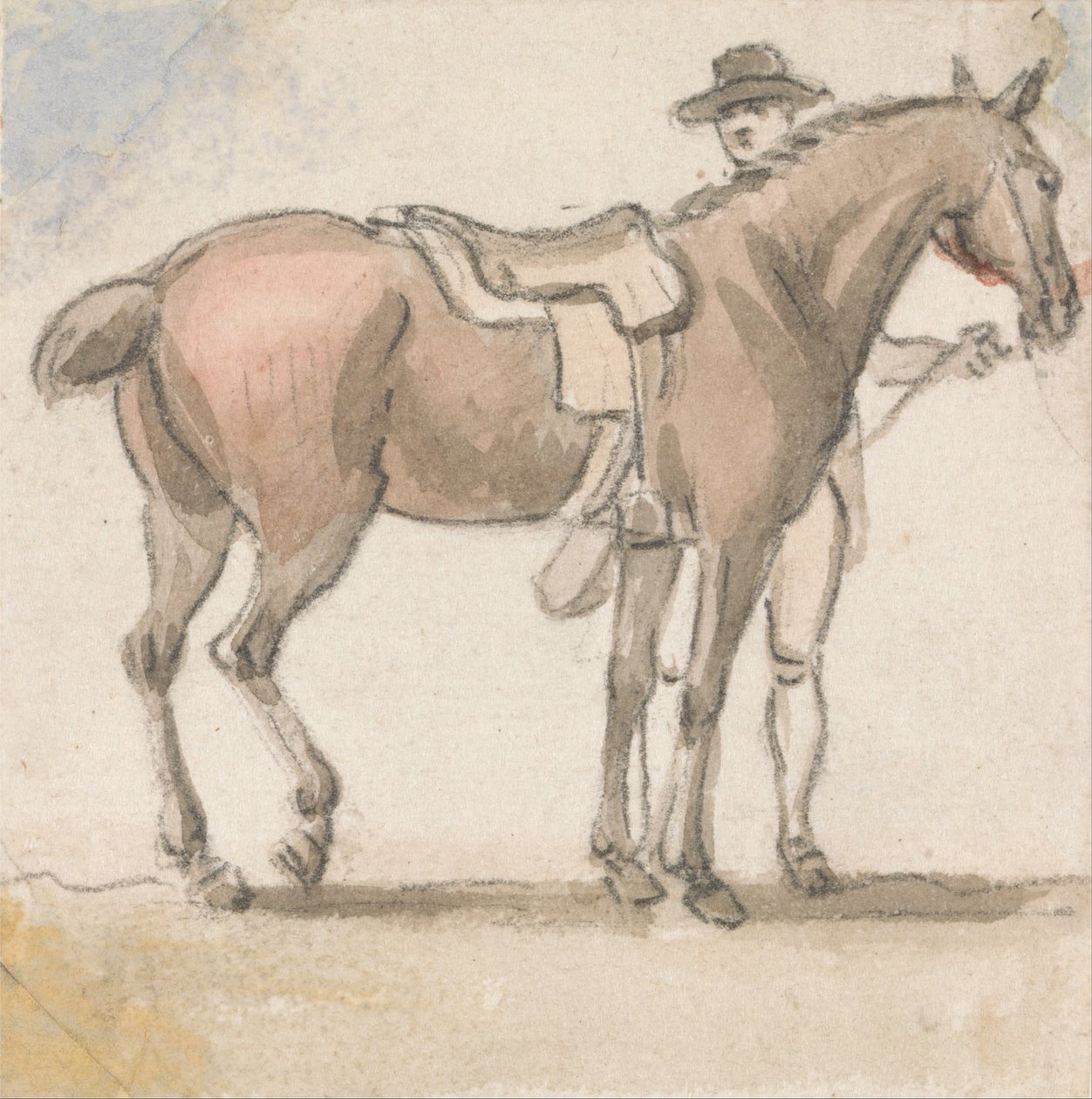 Bir Adam ve Eyerli At by Paul Sandby