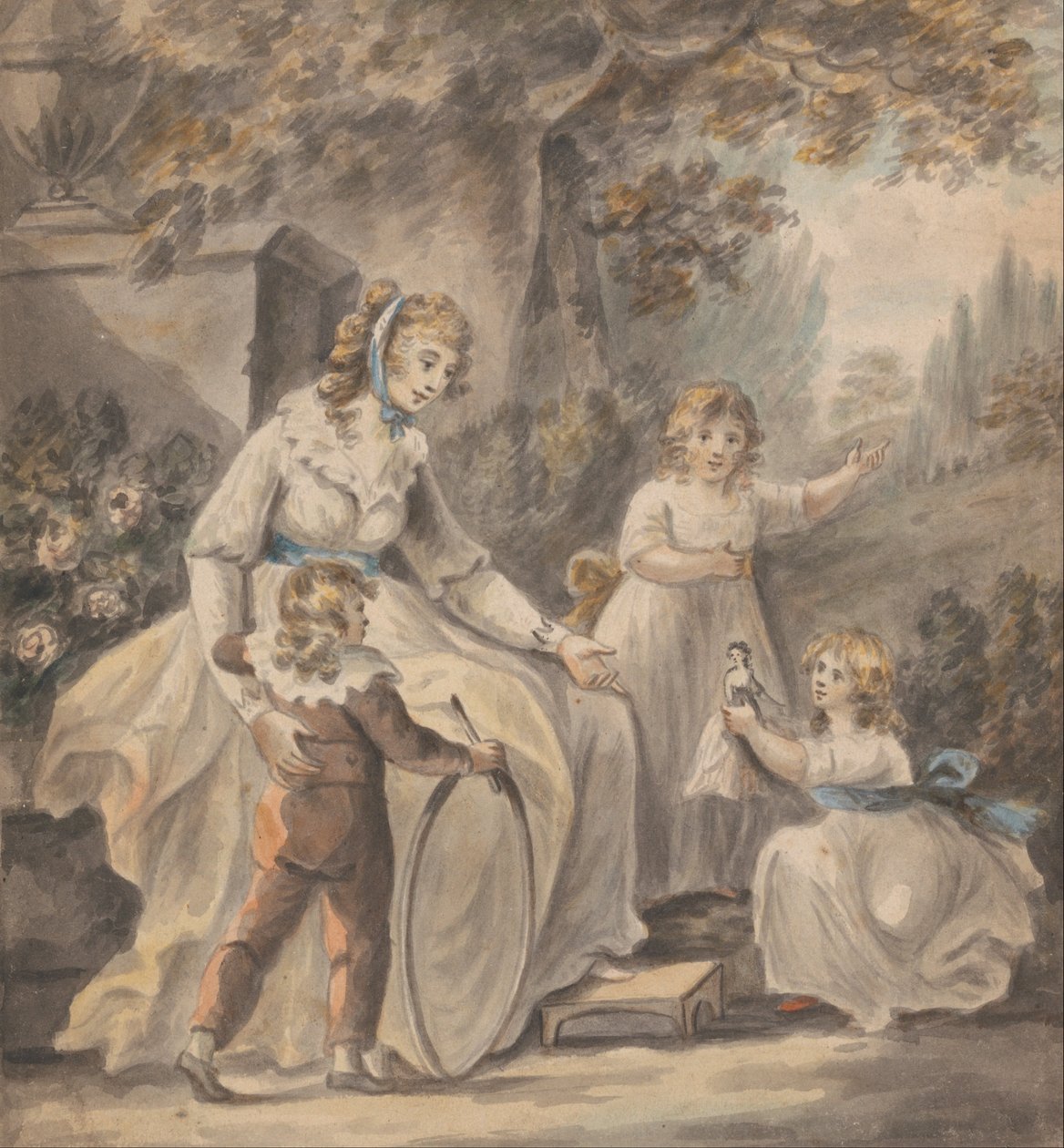 Üç Çocuklu Bir Hemşire by Paul Sandby