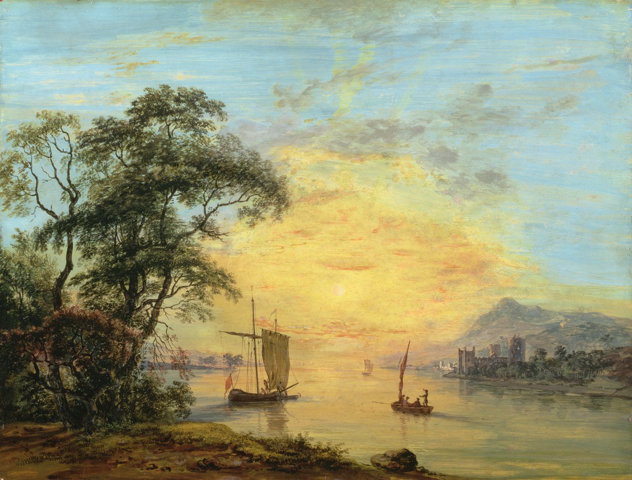 Galli Gün Batımı Nehir Manzarası, c.1775-1800 by Paul Sandby