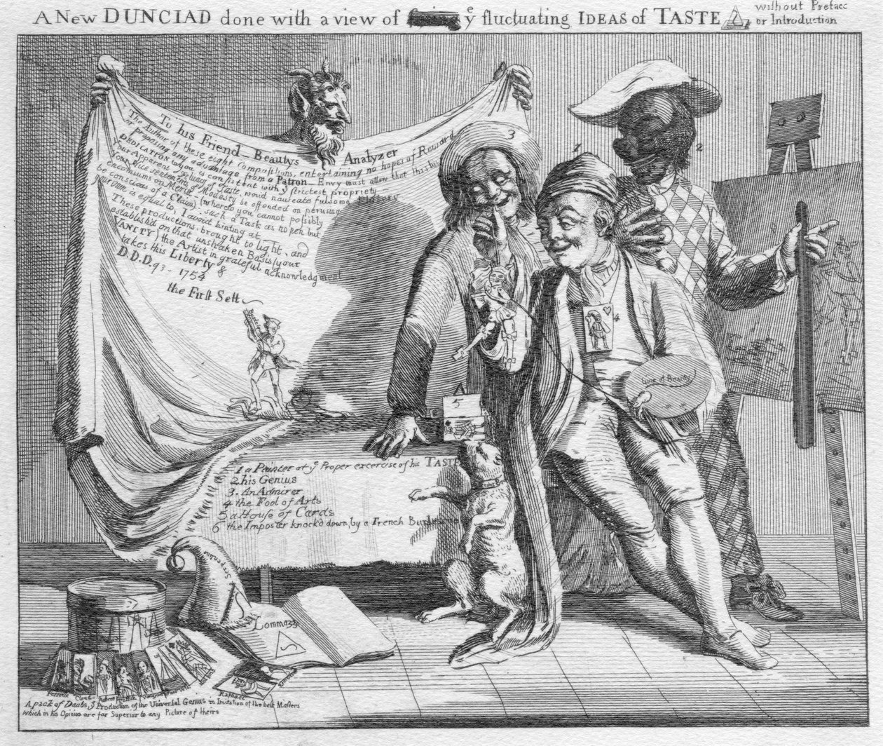 Önsöz veya giriş olmadan, değişken beğeni fikirlerini sabitlemek amacıyla yapılmış yeni bir Dunciad, 1753 by Paul Sandby