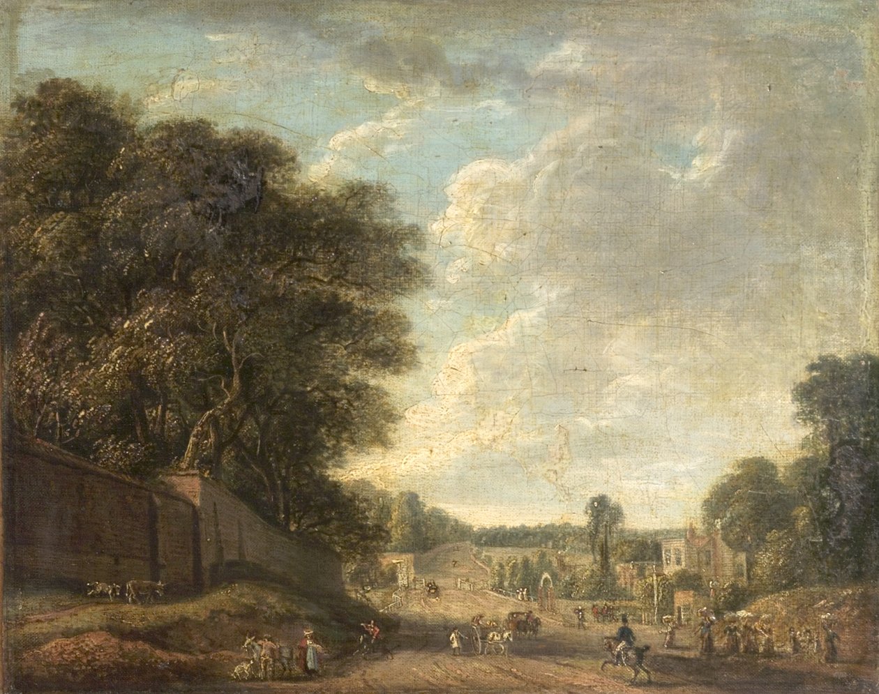 Bayswater Road, Londra, Eski Tapınak Kapısı yakınında by Paul Sandby