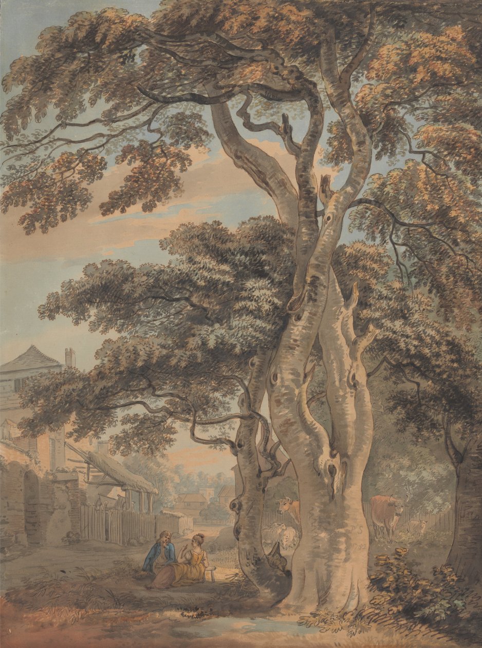 Çiftlik bahçesinde bir çift by Paul Sandby