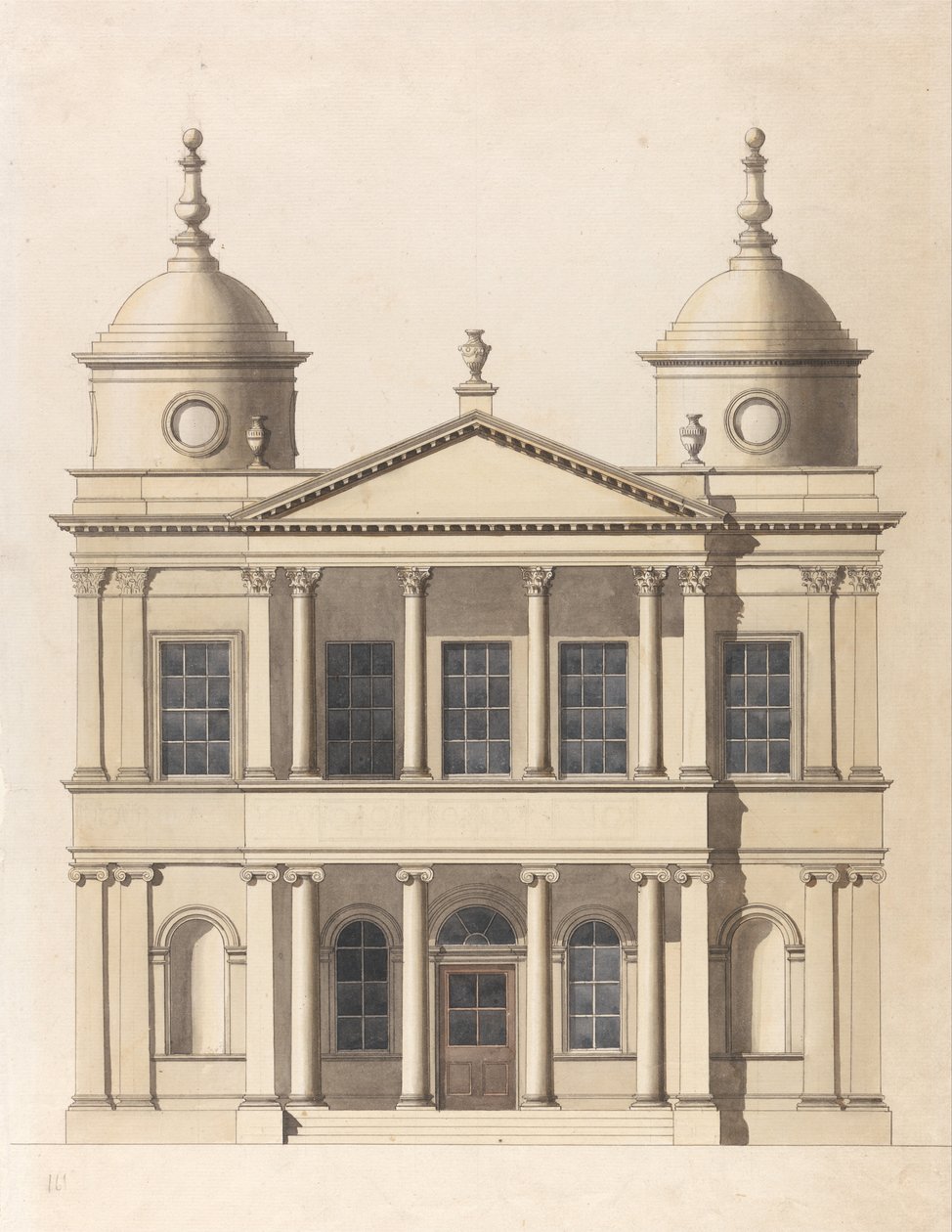 Kilise için tasarım. Batı Cephesinin Yükselişi by Paul Sandby