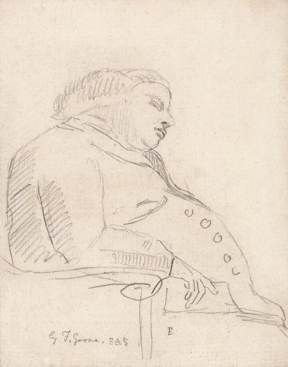 Francis Grose Sandalyede Uyurken by Paul Sandby