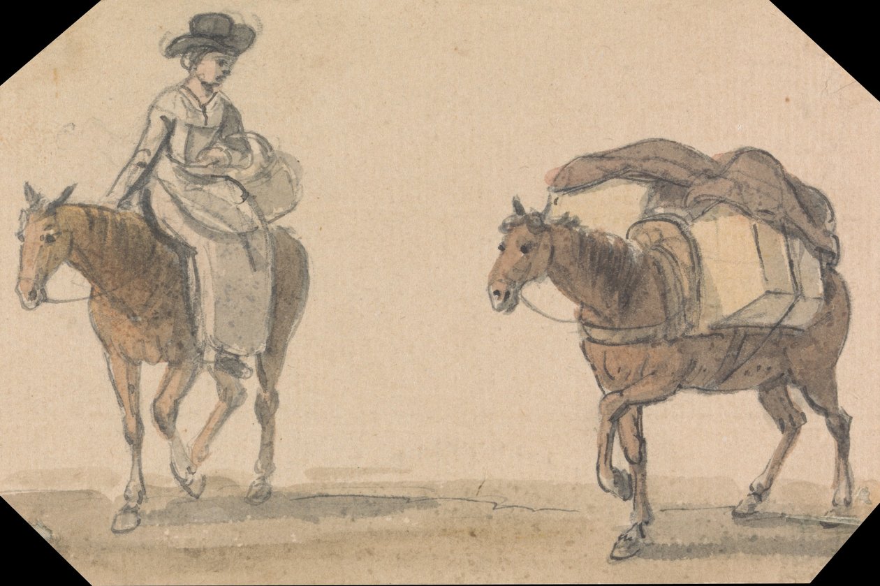 yük atlı kız by Paul Sandby