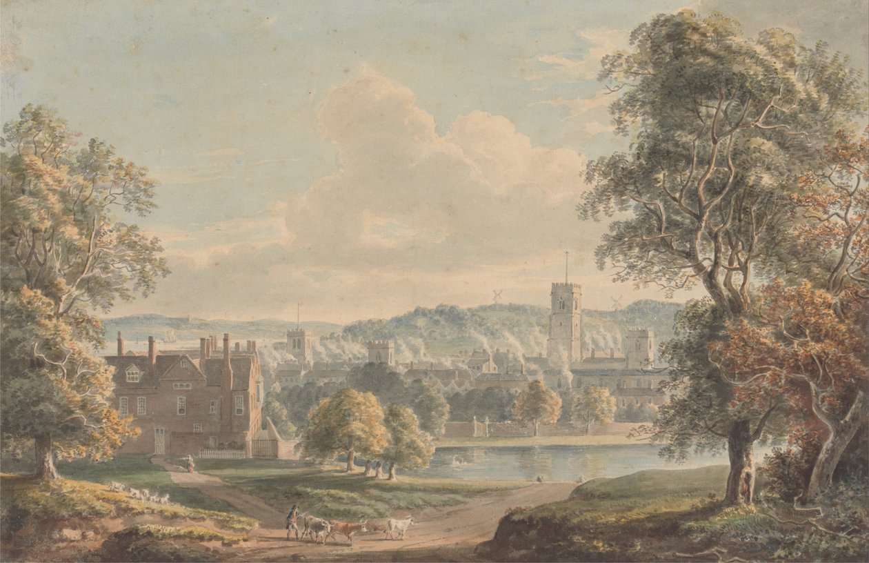 Christchurch Konağının Arazisinden Ipswich by Paul Sandby
