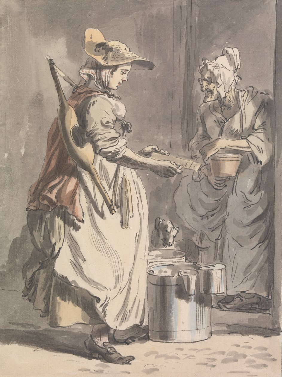 Londra Ağlıyor - Bir Sütçü Kız by Paul Sandby