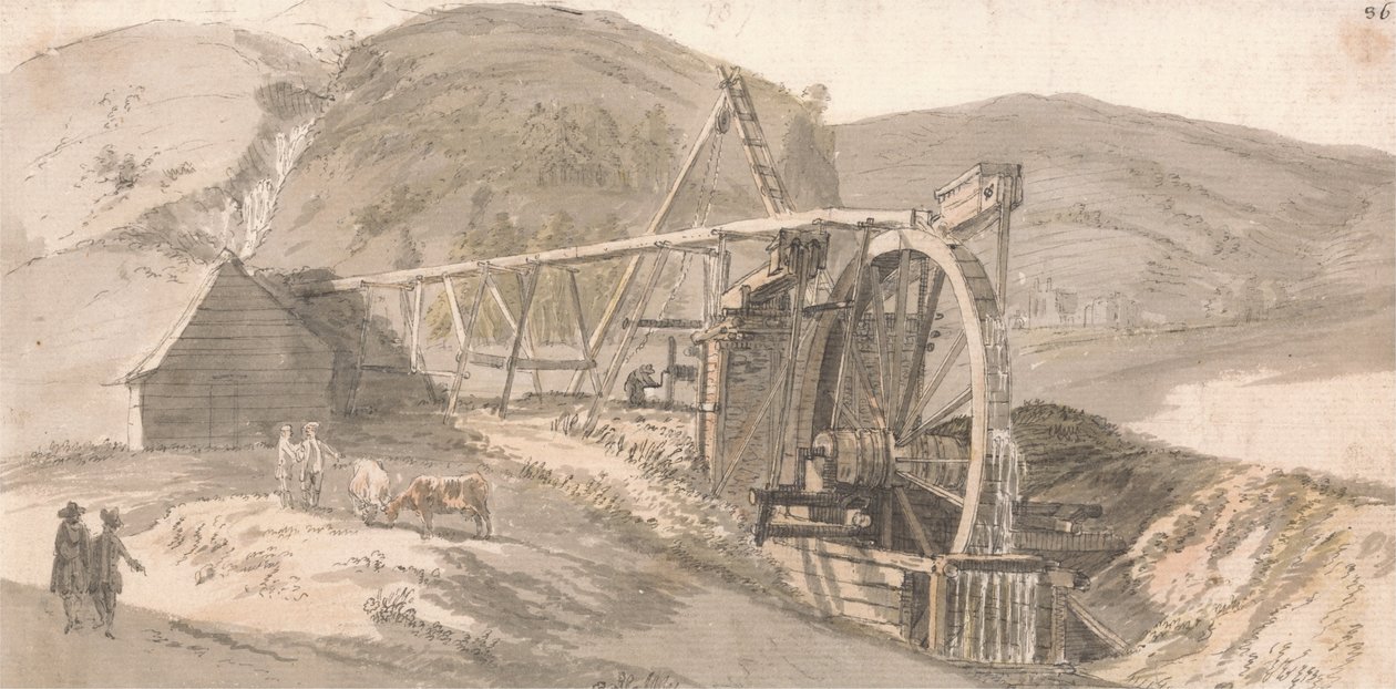 Lord Hopetouns Kurşun Madenleri by Paul Sandby