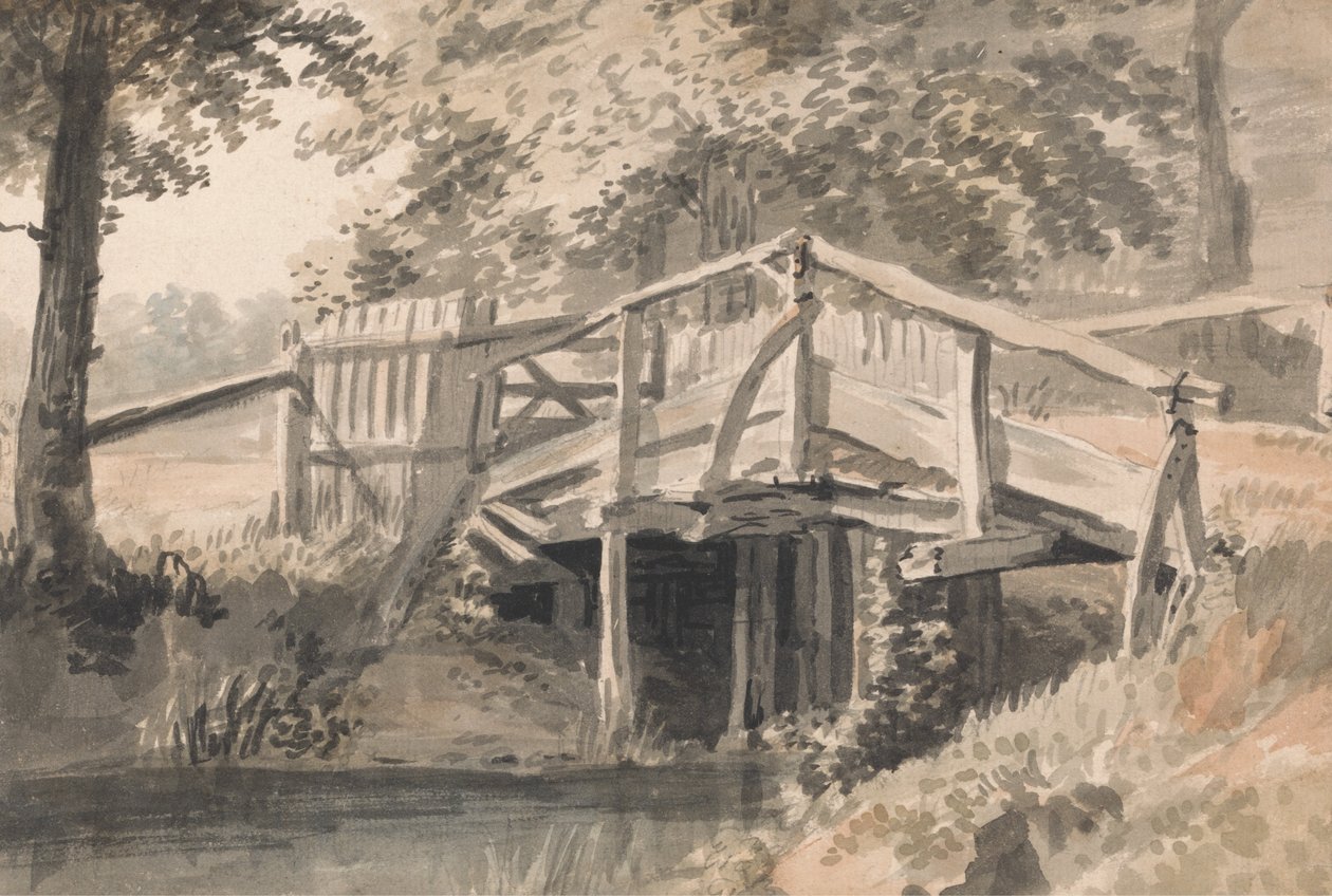 Dere ve Ahşap Köprü by Paul Sandby
