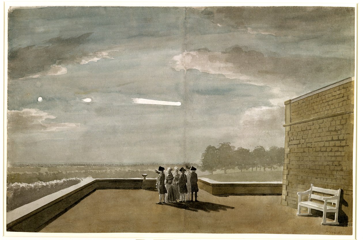 18 Ağustos 1783 Meteoru, Kuzey Terasının Doğu Açısından görüldüğü gibi, Windsor Kalesi, 1783 by Paul Sandby