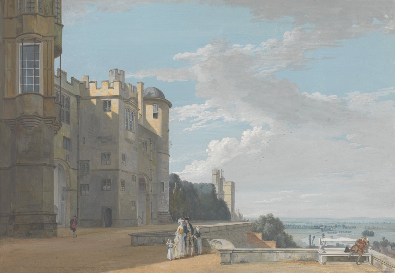 Kuzey Terası, Windsor Kalesi, Batıya Bakmak by Paul Sandby