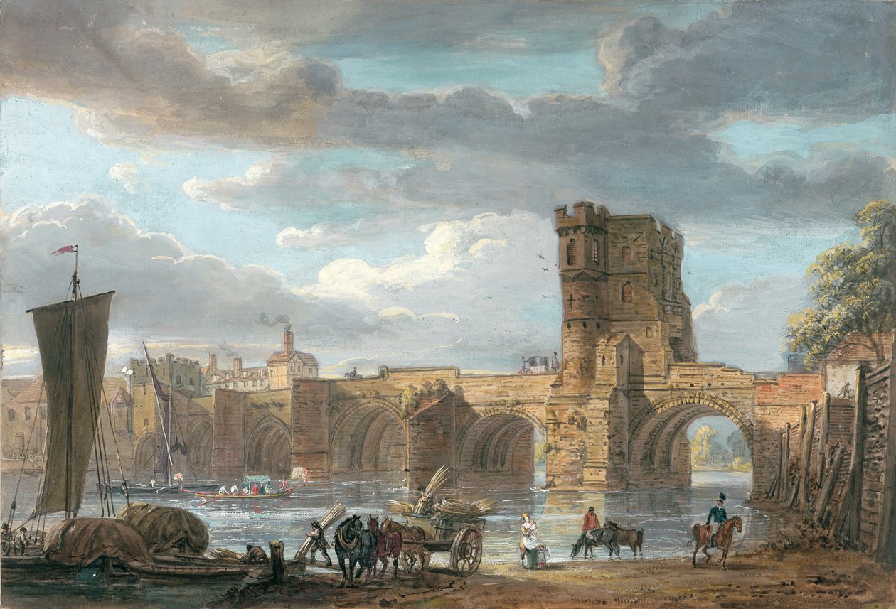 Eski Galler Köprüsü, Shrewsbury by Paul Sandby