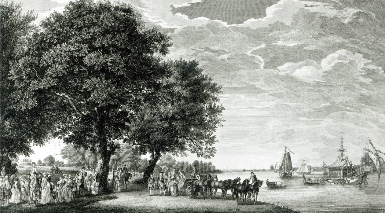 Manour Lodge yakınlarındaki Virginia nehrinin kuzey tarafının görünümü by Paul Sandby