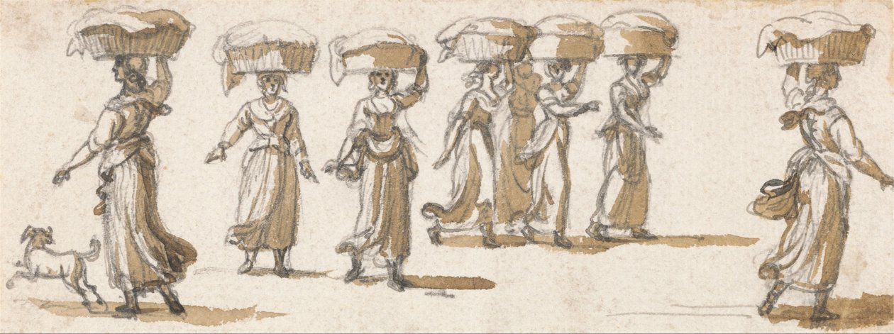 çamaşırcı kadın by Paul Sandby