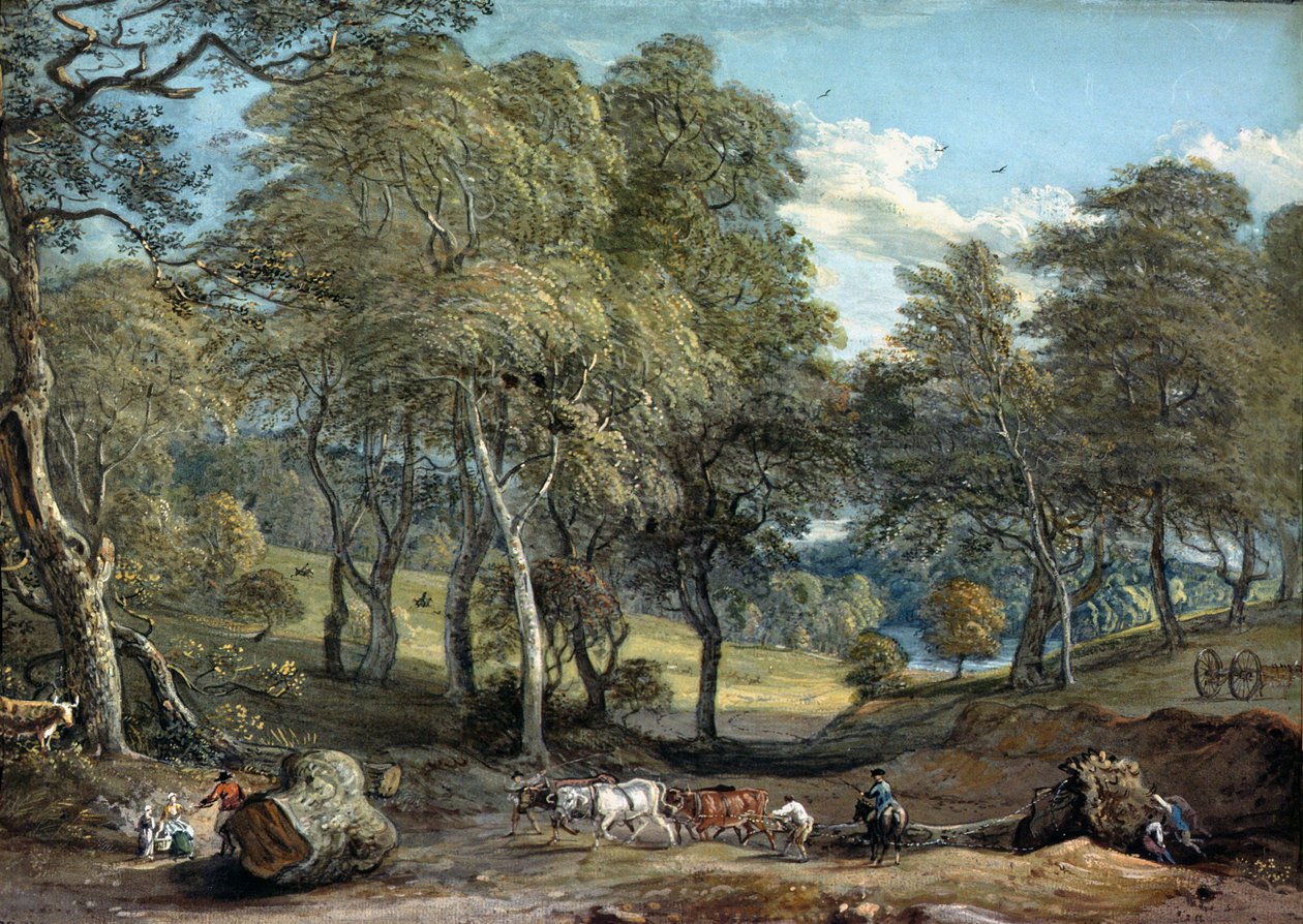 Öküz Çekme Kereste ile Windsor Ormanı, 1798 by Paul Sandby