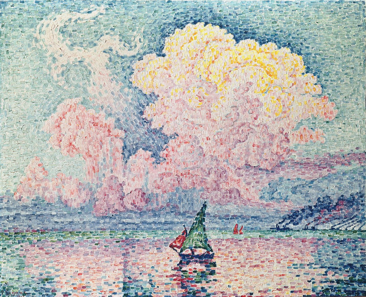 Antibes, Pembe Bulut, 1916 by Paul Signac