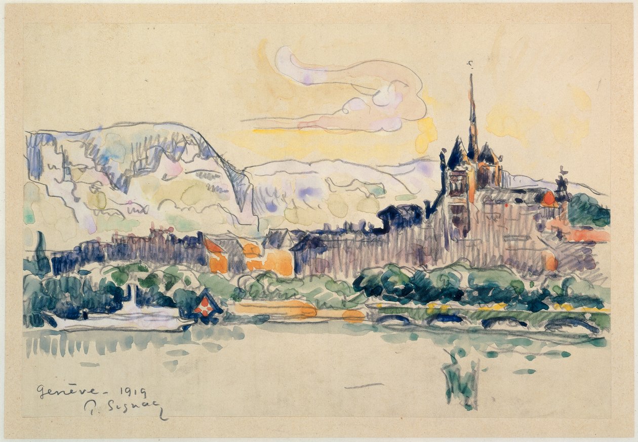 Cenevre, 1919 (kağıt üzerinde wc) by Paul Signac