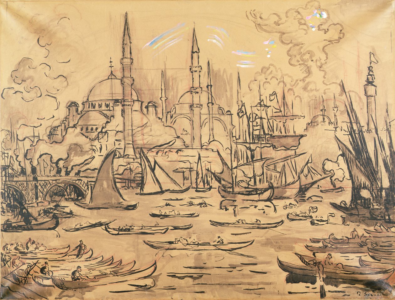 Ayasofya, İstanbul (kağıt üzerinde wc) by Paul Signac