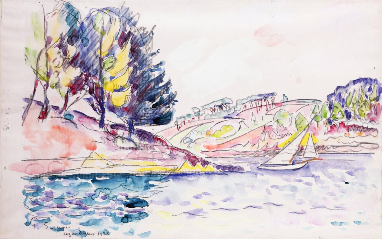 Lezardrieux, 1925 (kağıt üzerinde wc) by Paul Signac