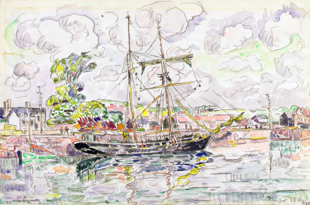 Paimpol, 1930 (kağıt üzerine kurşun kalemle tuvalet) by Paul Signac