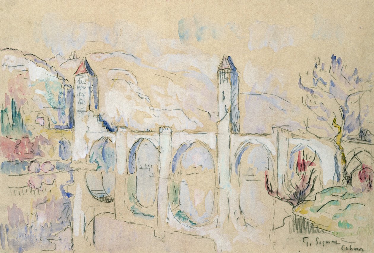 Pont Valentre, Cahors by Paul Signac